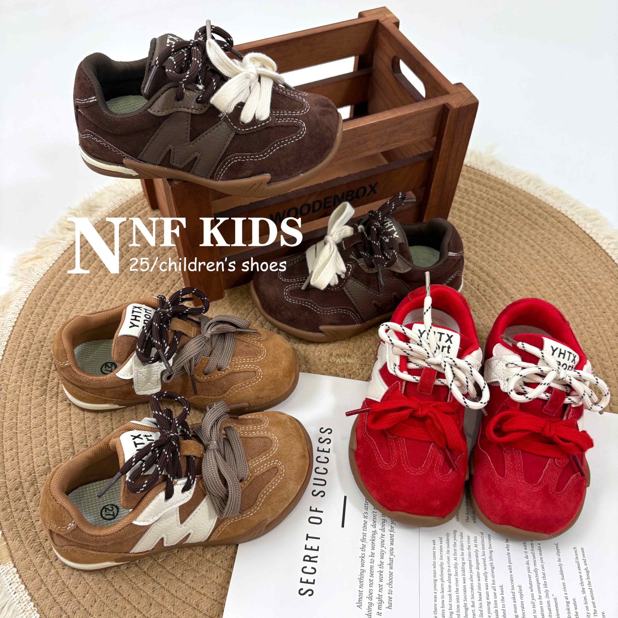 【小罗童鞋3.0】2025年NNF秋冬季新版皮面透气魔术贴德训板鞋Y2530