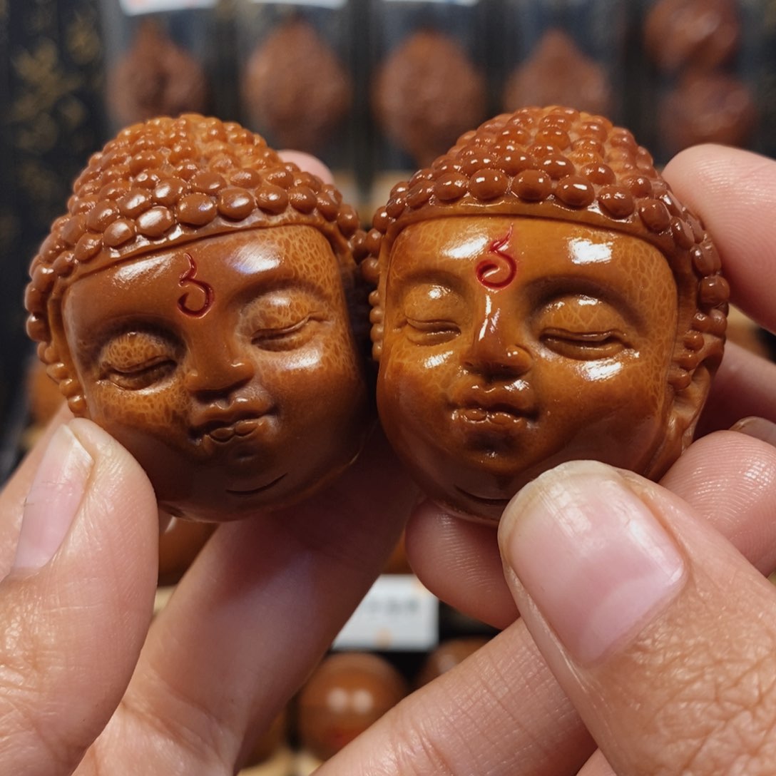 橄榄核吊坠如来佛一对000888