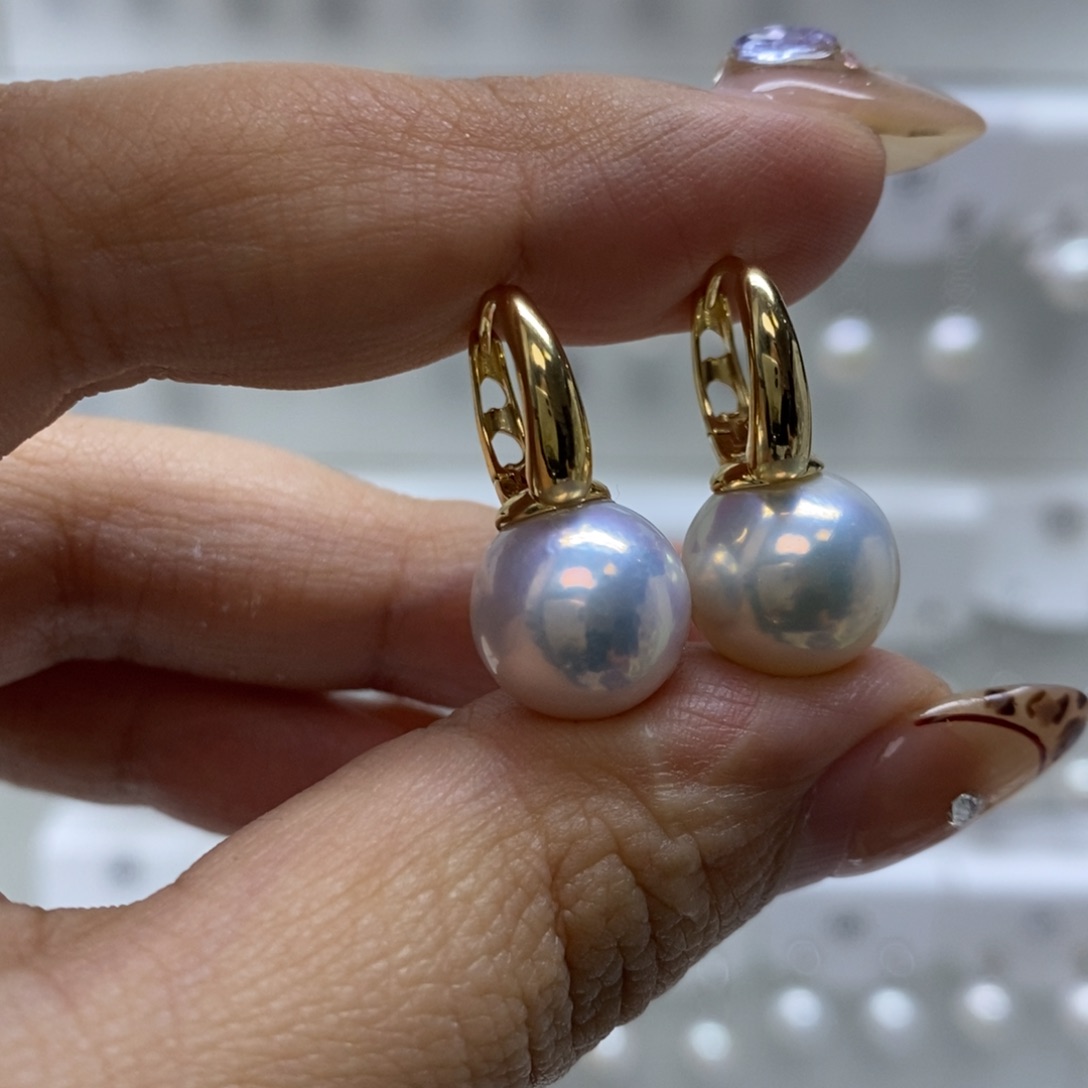 布***丁淡水珍珠耳饰银S925镶嵌