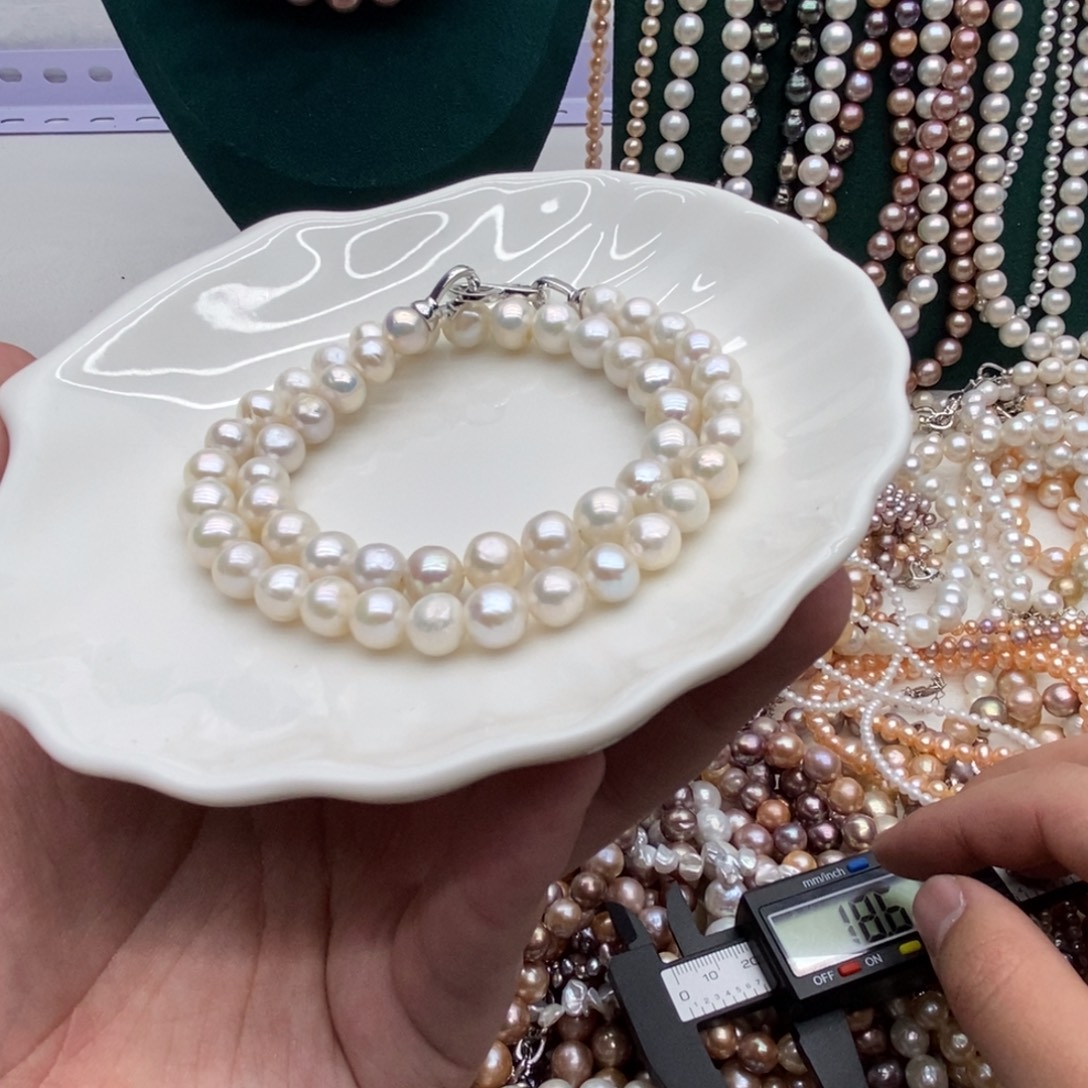 向***开淡水珍珠默认微瑕合金淡水珍珠