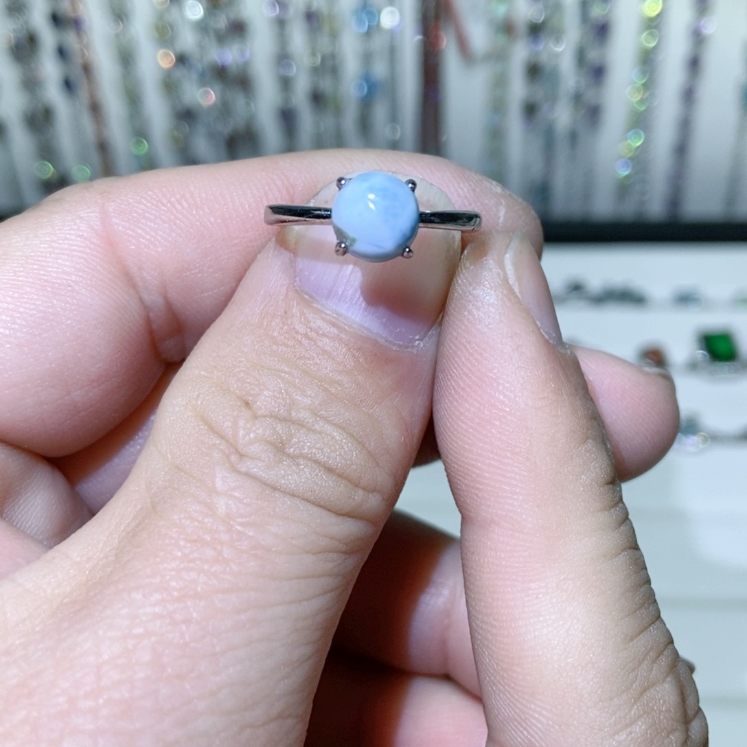 绿水晶戒指银S925镶嵌