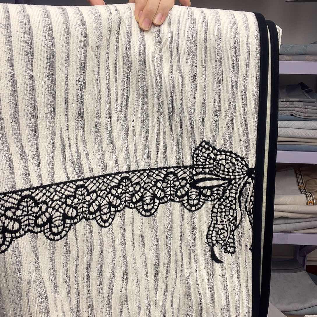 雪尼尔蝴蝶结米色100*300