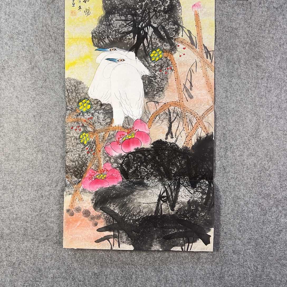 国画941 花鸟在此鸣叫时的鸣叫和