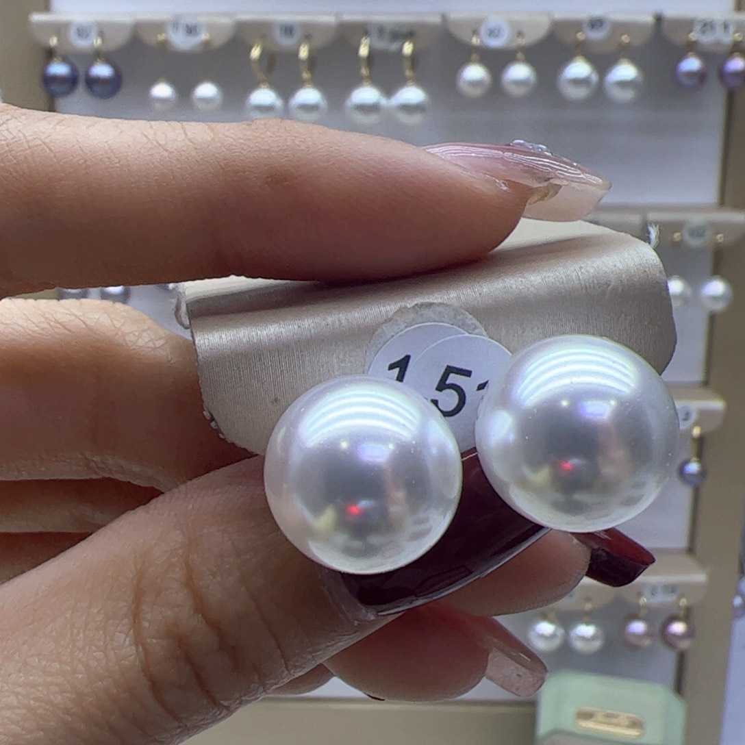 淡水珍珠耳饰18K金镶嵌