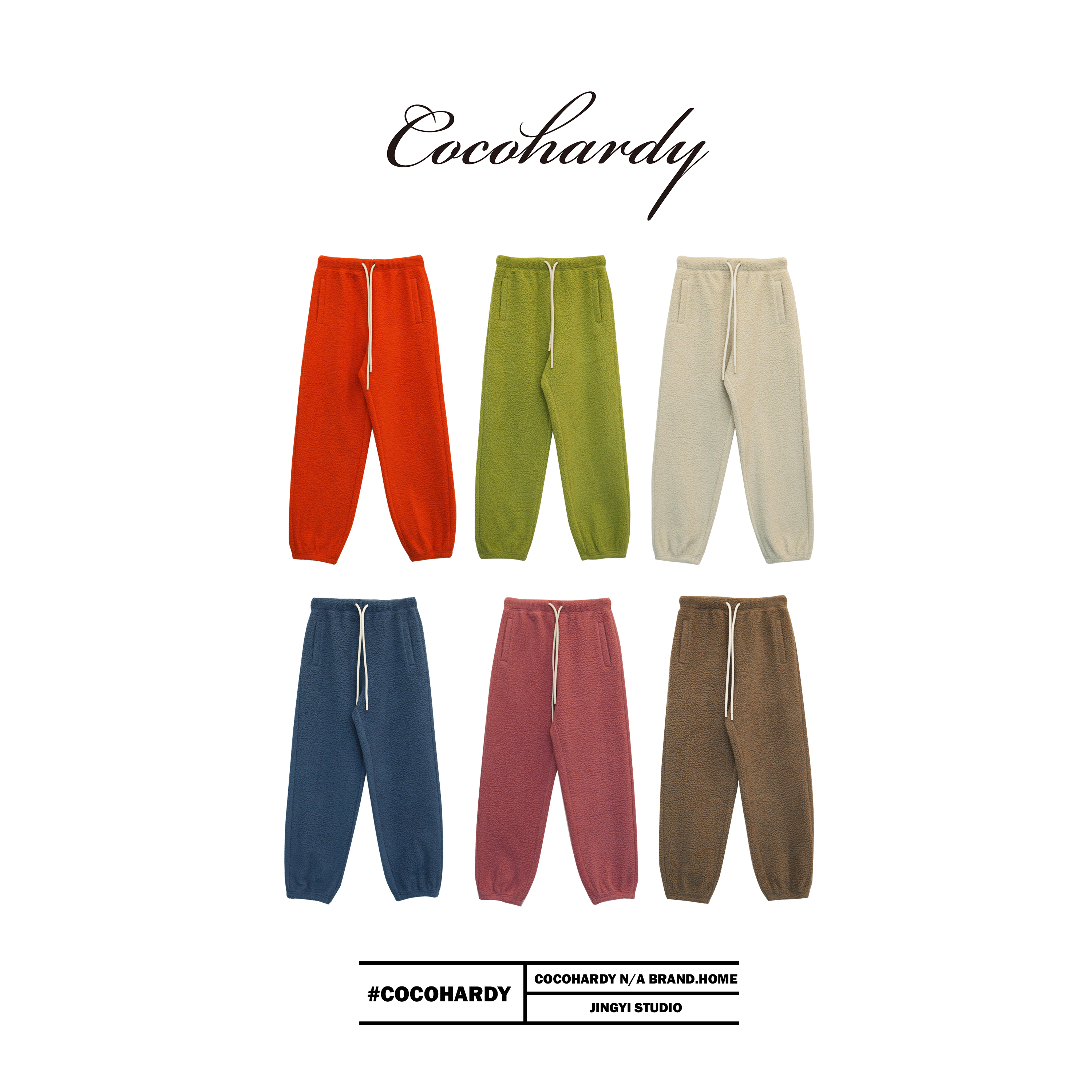 新款秋冬保暖松紧腰束脚直筒摇粒绒卫裤CC2512-1316