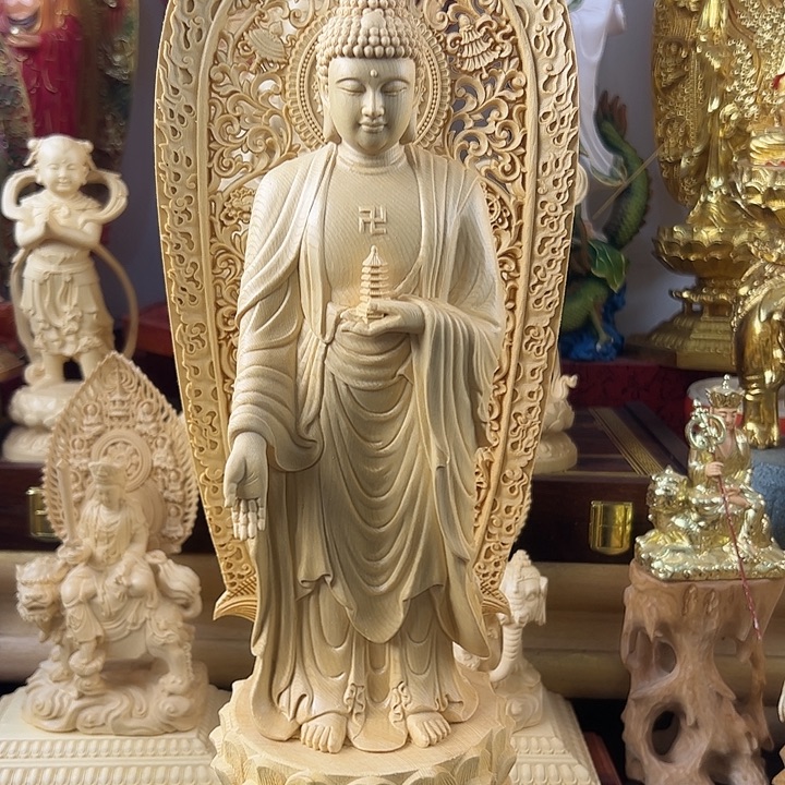 桧木药师傅木结构工艺品