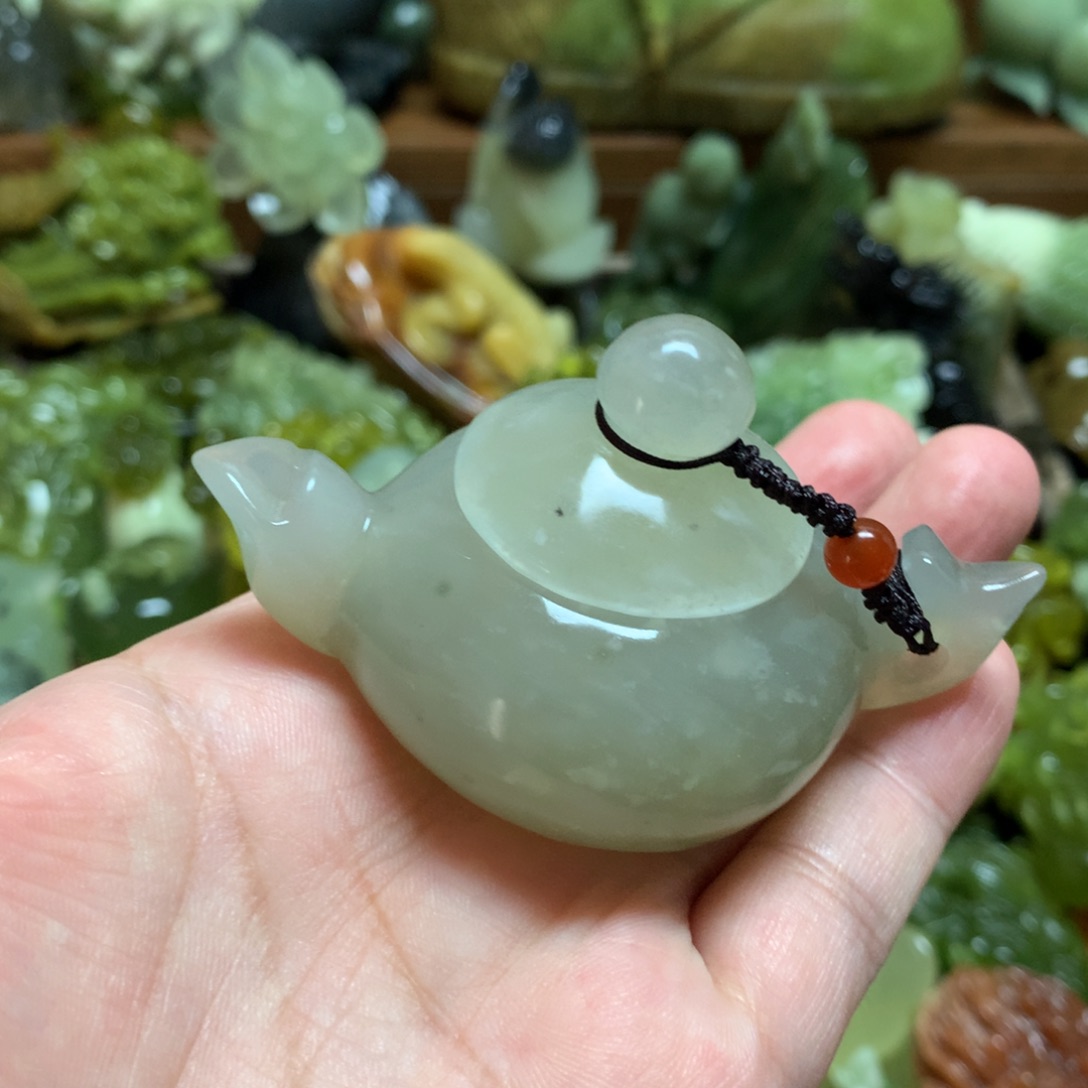未镶嵌岫玉手把手把