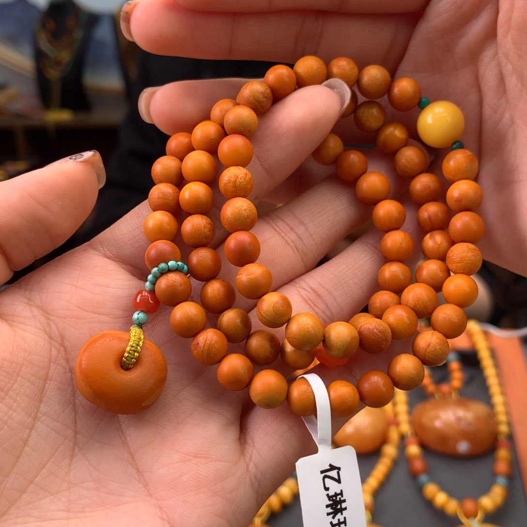 蜜蜡手串未镶嵌天然