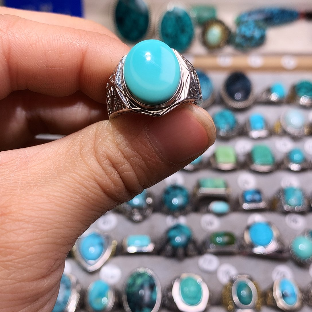 绿松石挂件银S925镶嵌采****^