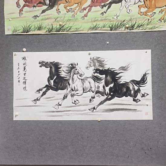 雄风万里迎辉煌国画纯手绘作品