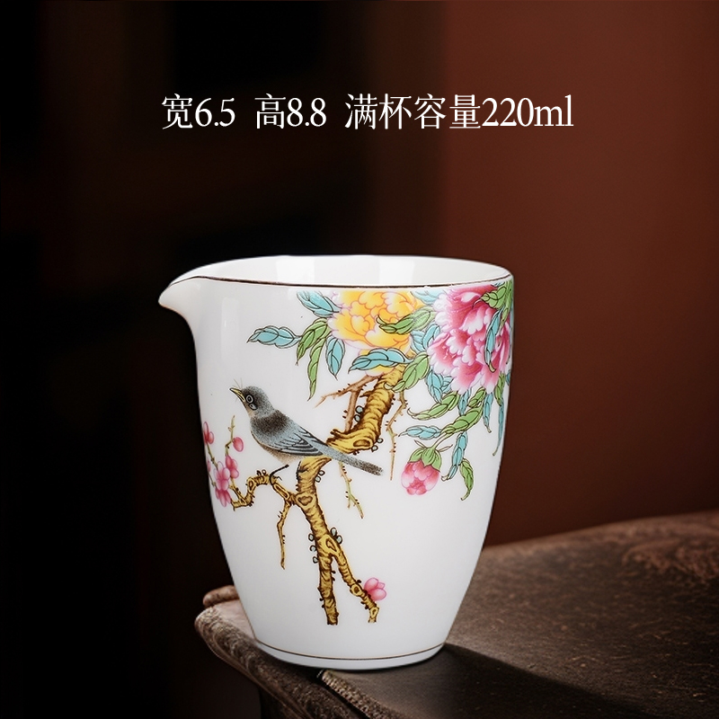 羊脂玉瓷功夫茶具套装家用白瓷盖碗公道杯高档会客陶瓷茶海分茶器