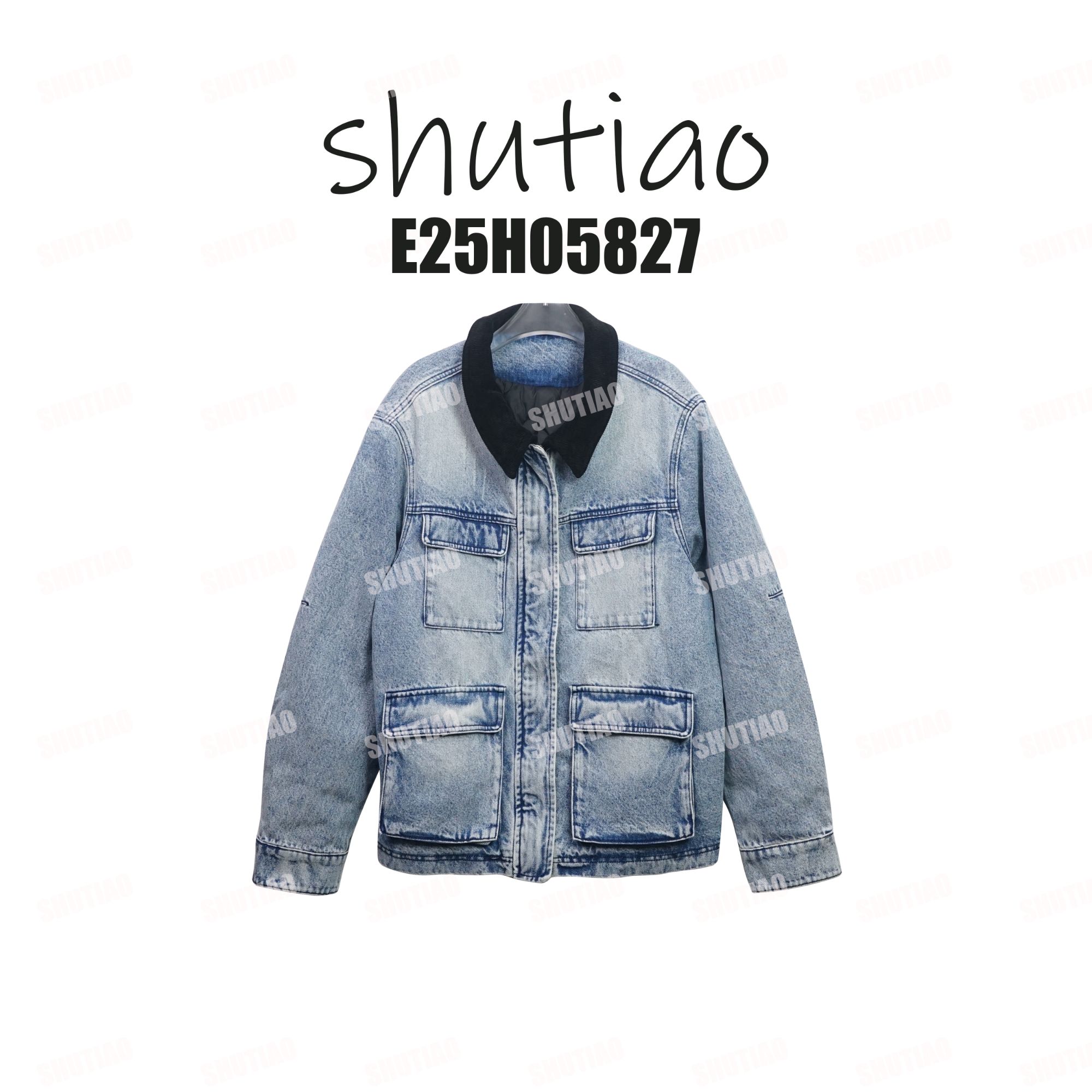 【SHUTIAO】2025冬季：90%白鸭绒牛仔羽绒服E25H05827