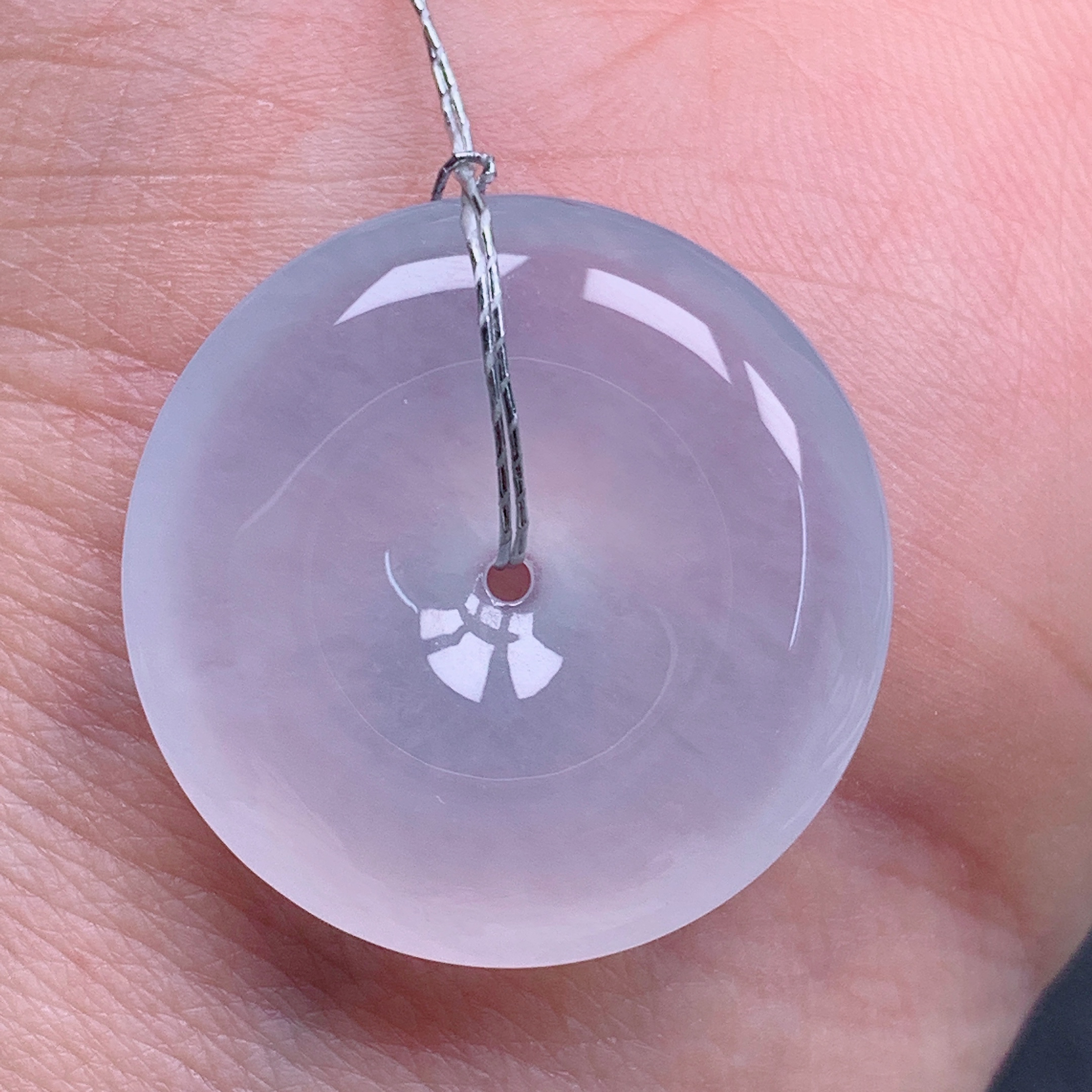 天然缅甸翡翠A货正冰胶平安扣气质精美尺寸24*5.6 463