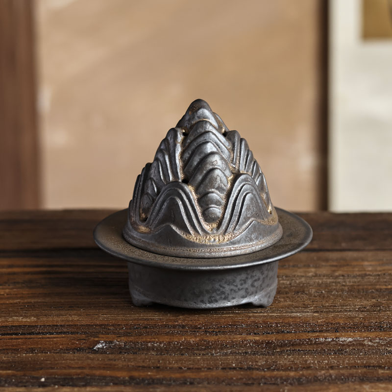 【坐饮亭竹】灰念鎏金青山炉（Q2664）