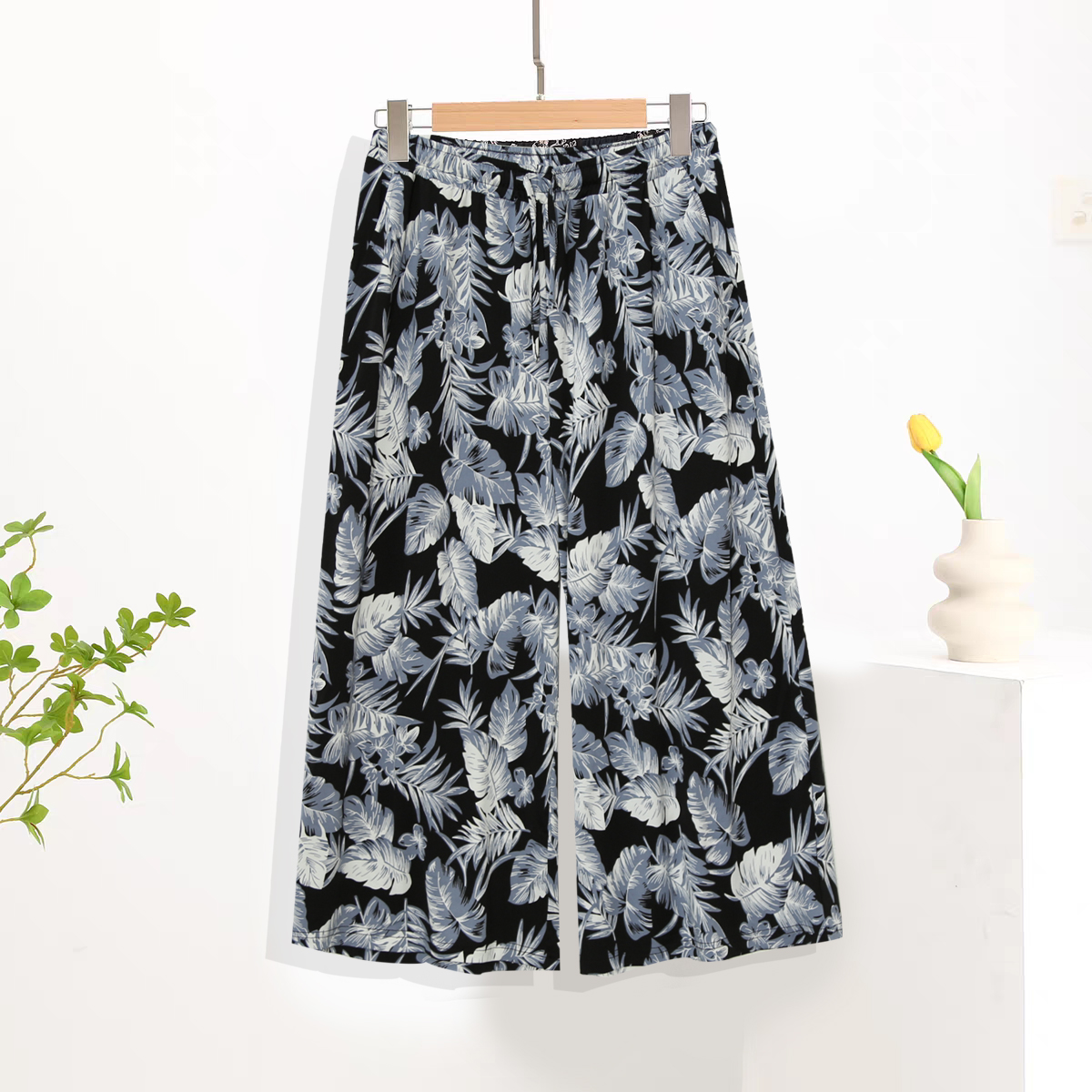 夏季时尚八分裤休闲妈妈装家居潮流时尚休闲宽松阔腿裤女S392