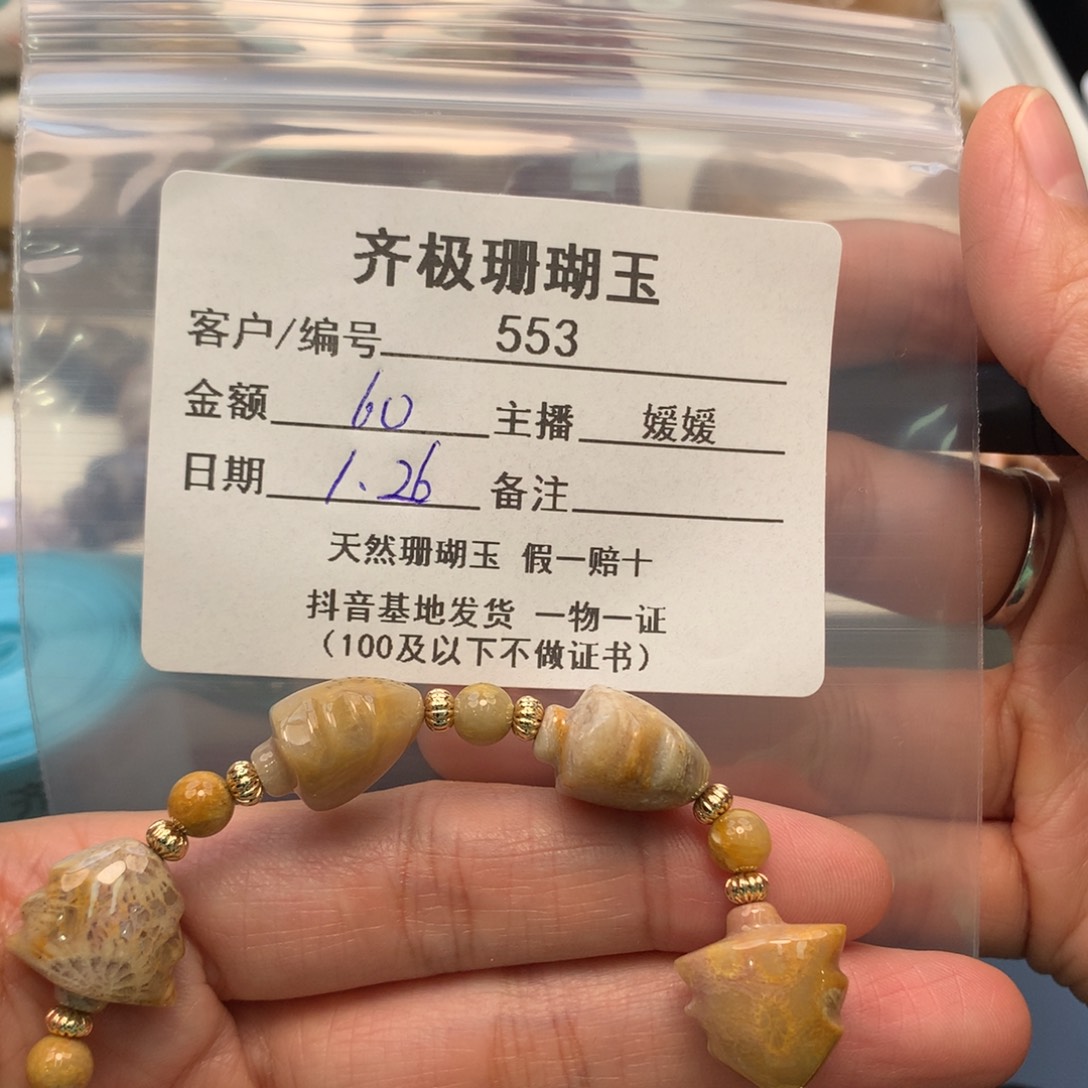 硅化珊瑚（珊瑚玉）手串合金如***人