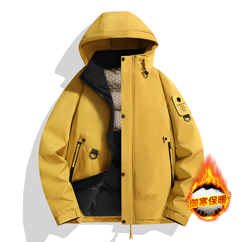 升级款御寒石墨烯保暖棉服！冬季户外御寒连帽防风防水外套2519