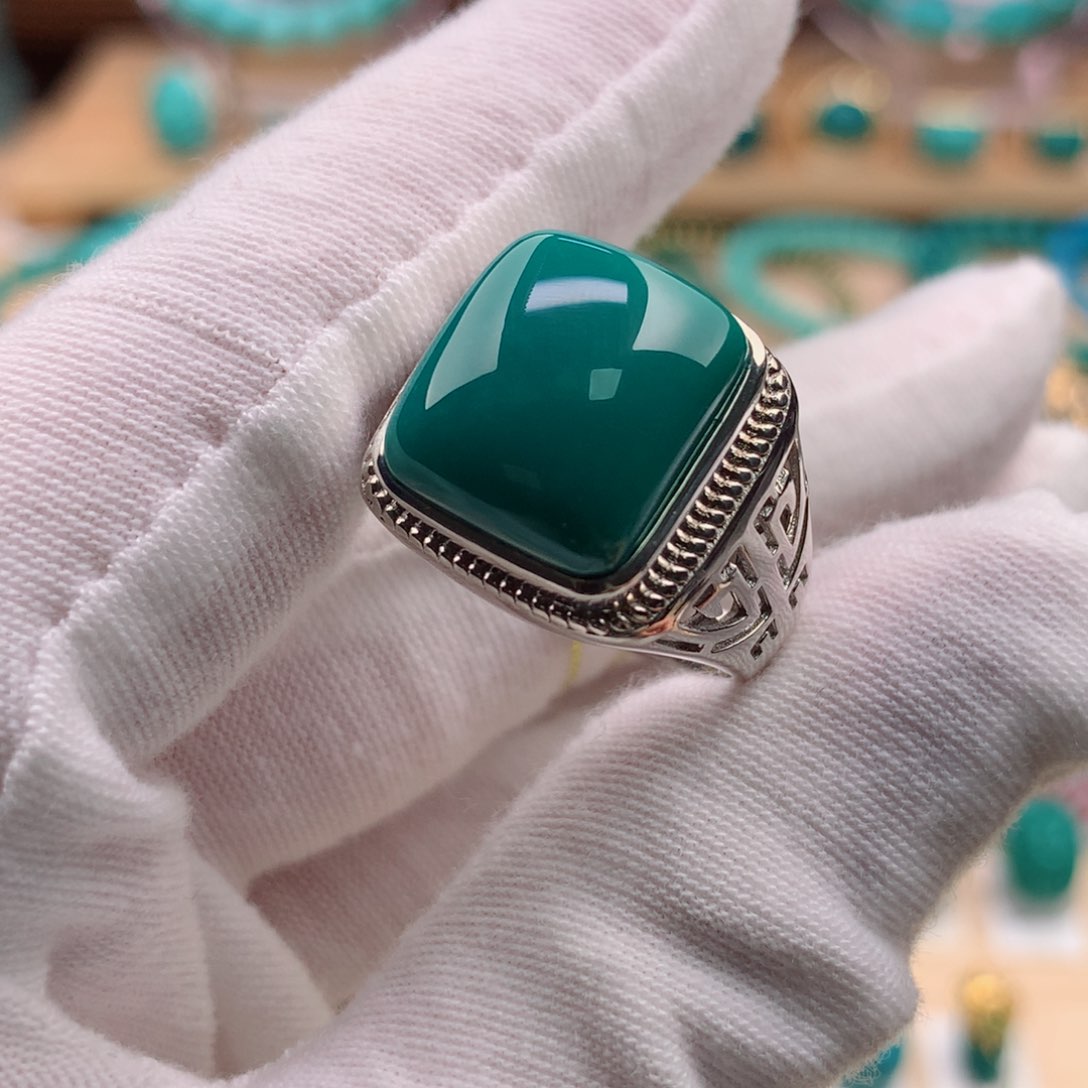 绿松石珠宝奇石银S925镶嵌