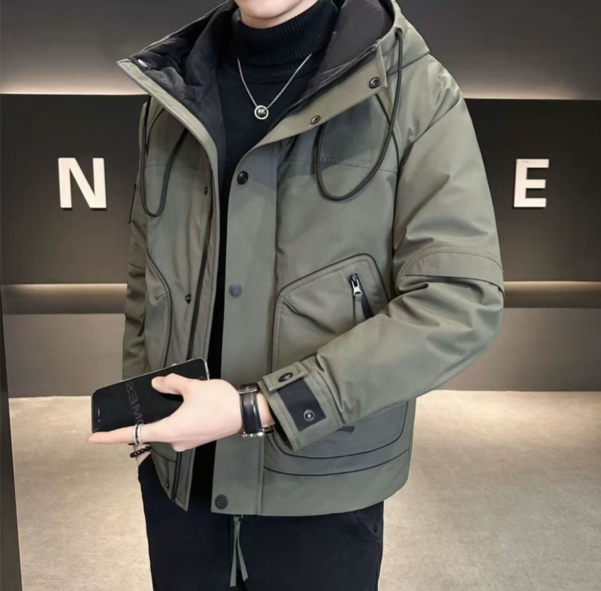 2025冬季男士新款百搭显瘦工装外套加厚保暖宽松时尚简约上衣男