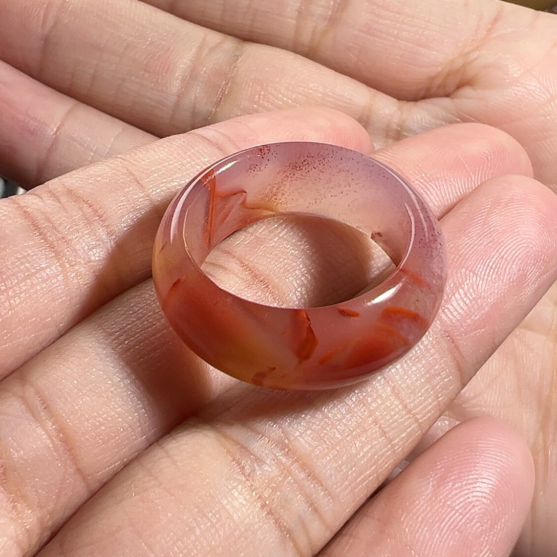 南红玛瑙珠宝奇石未镶嵌特色跑环19.5m m