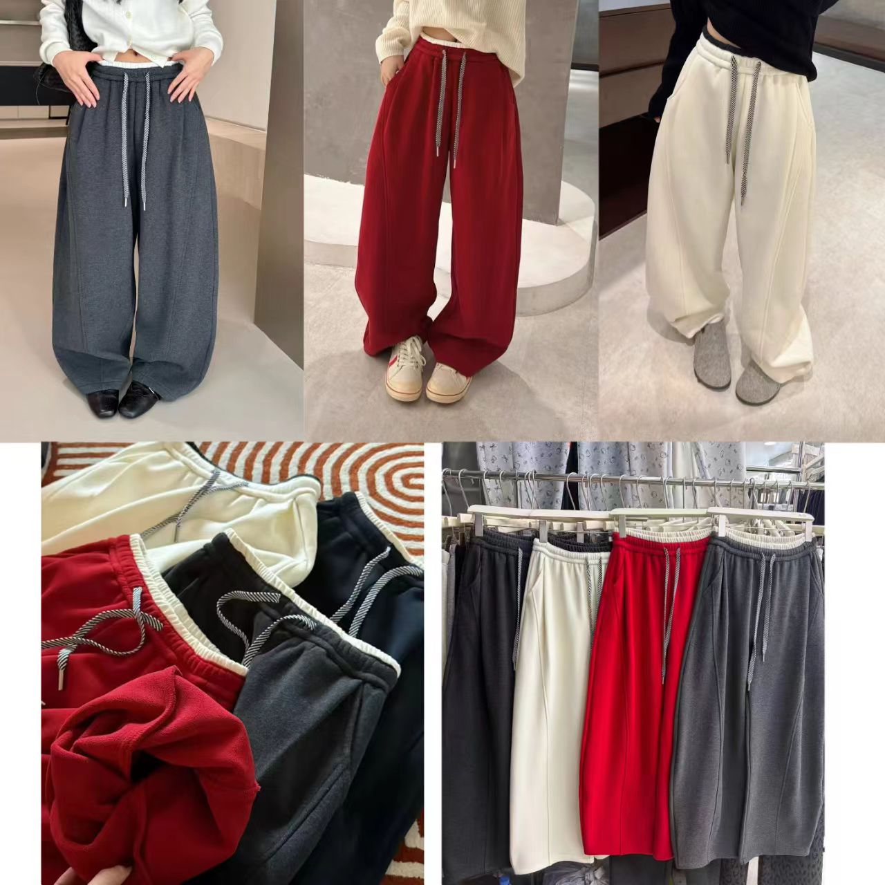 新款加绒显瘦弯刀糯米裤保暖抗冻