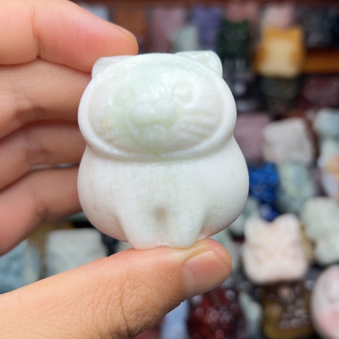 石材醒狮小白蓝冰