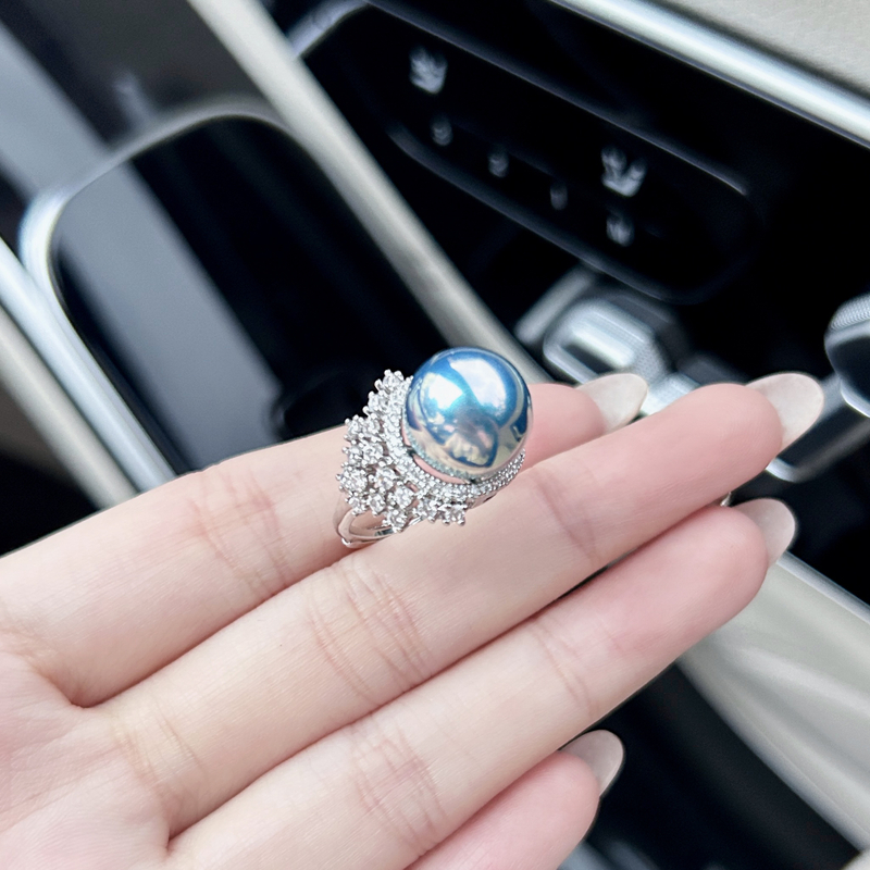 Royal【名珠世家】星空蓝极光炫彩满钻繁星戒指