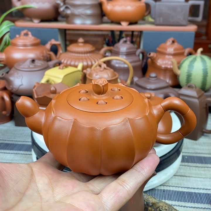 紫砂茶壶莲子230cc原矿赵庄朱泥