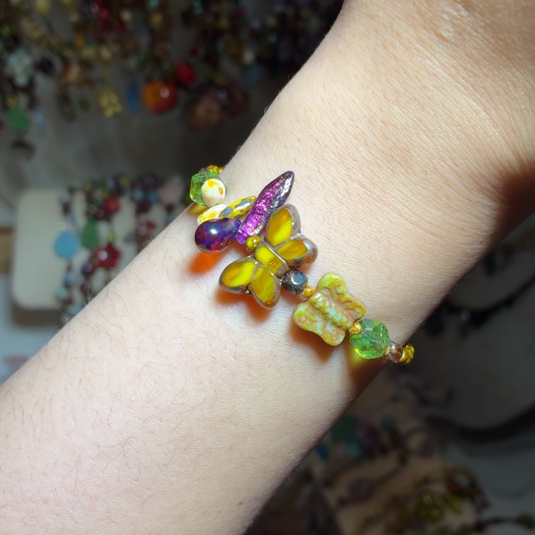 玻璃DIY晕染黄蝴蝶