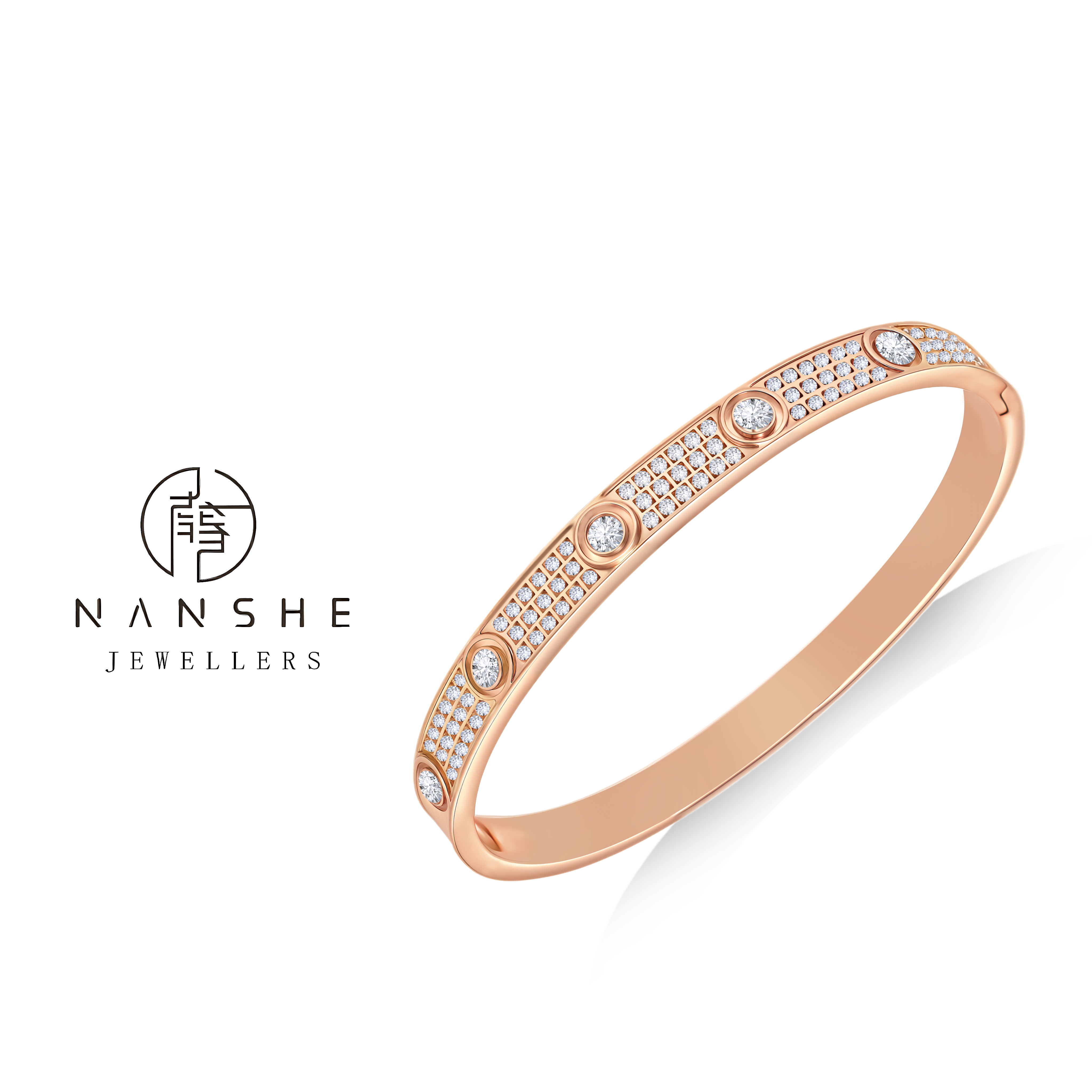 NANSHE/南奢 宽版满天星满钻手镯L1372