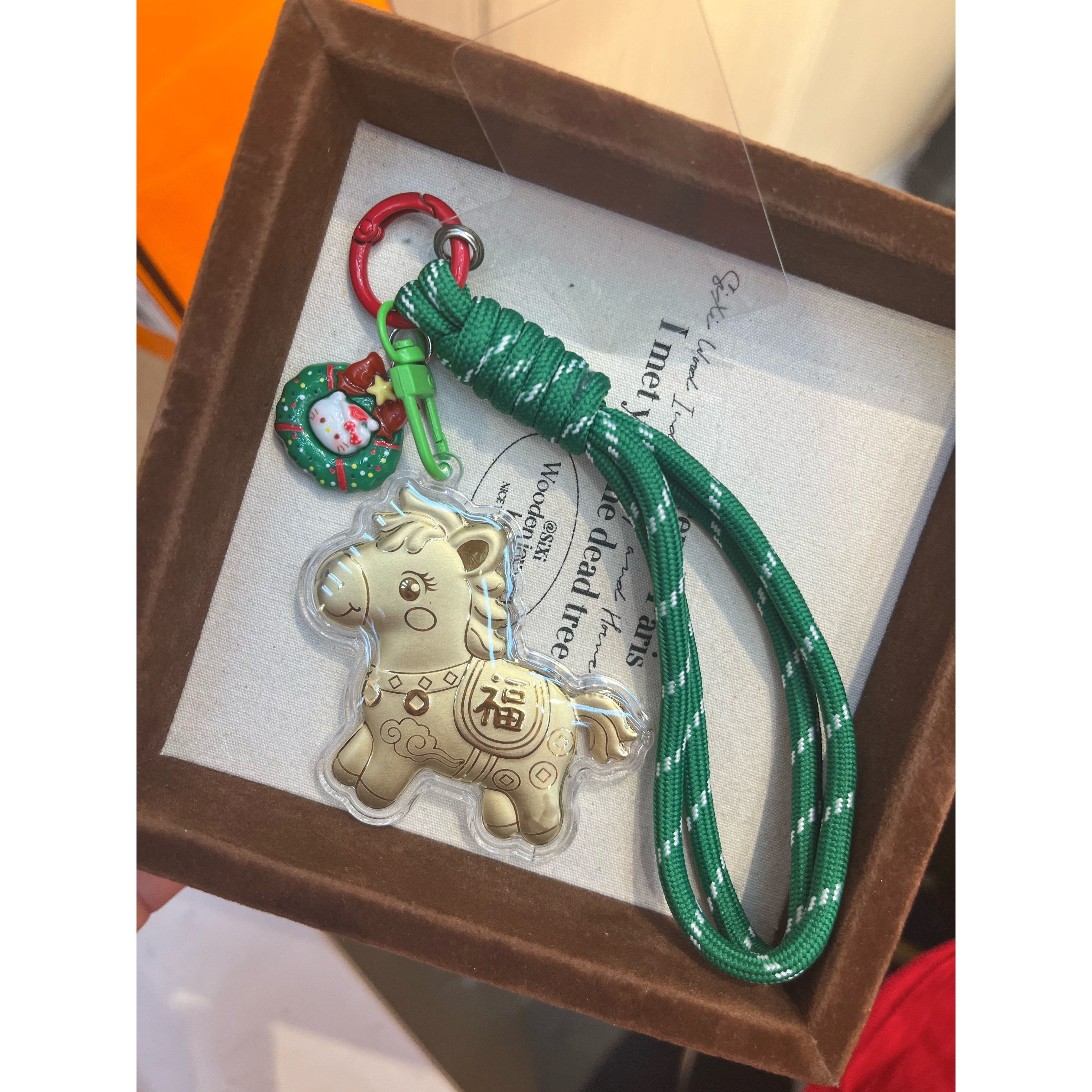 含金工艺品【米米专属】圣诞限定马上有钱包挂钥匙挂