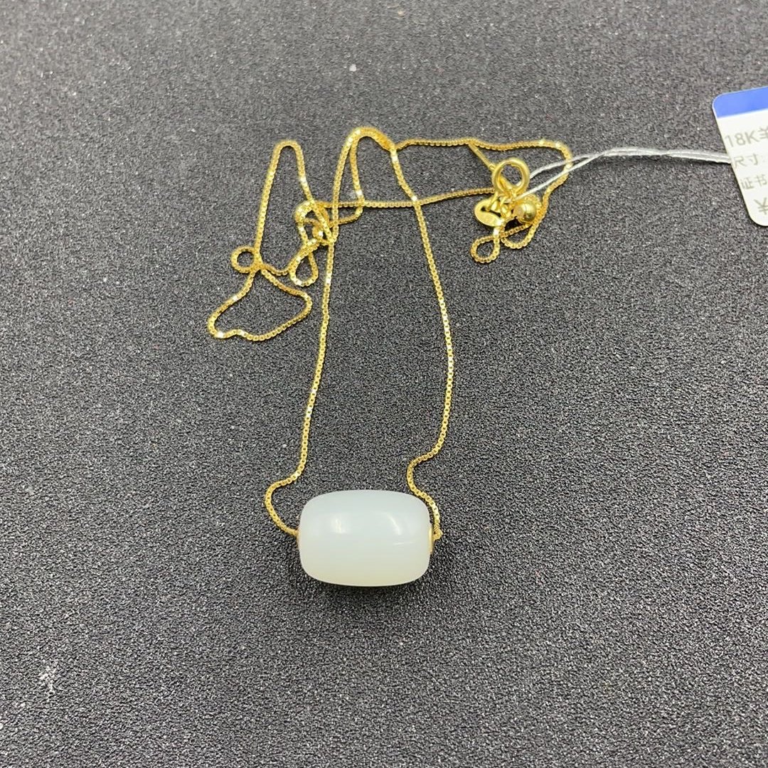 BY0215FLSF301 和田玉锁骨珠