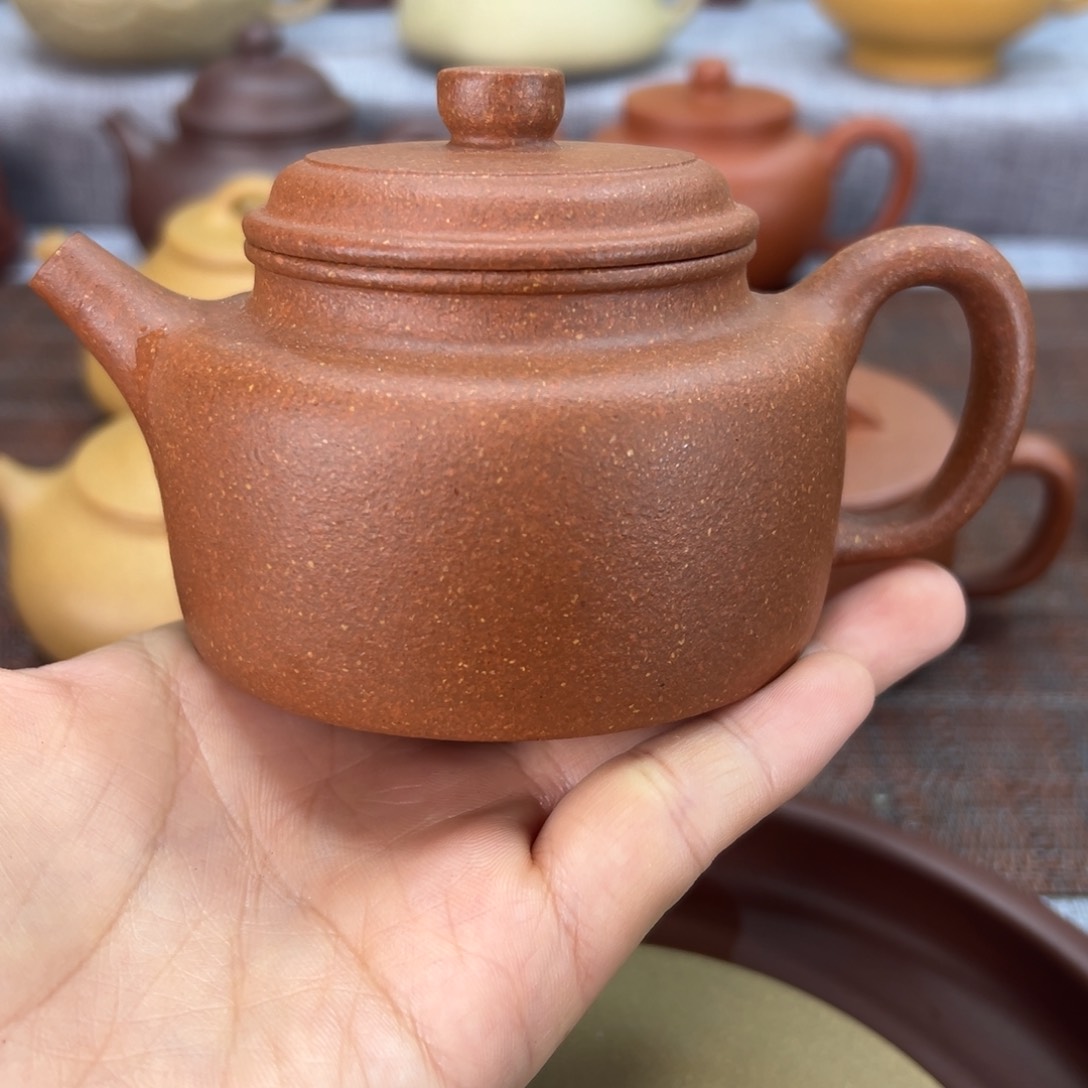 紫砂茶壶红降破德钟