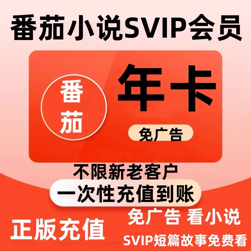 番茄小说svip13个月，一次性到账【下单联系客服充值】