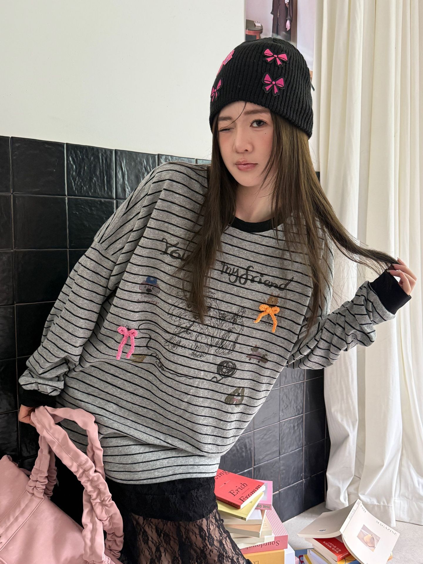 【701-799毛茸茸】秋冬新款兔毛绒女打底韩系休闲风