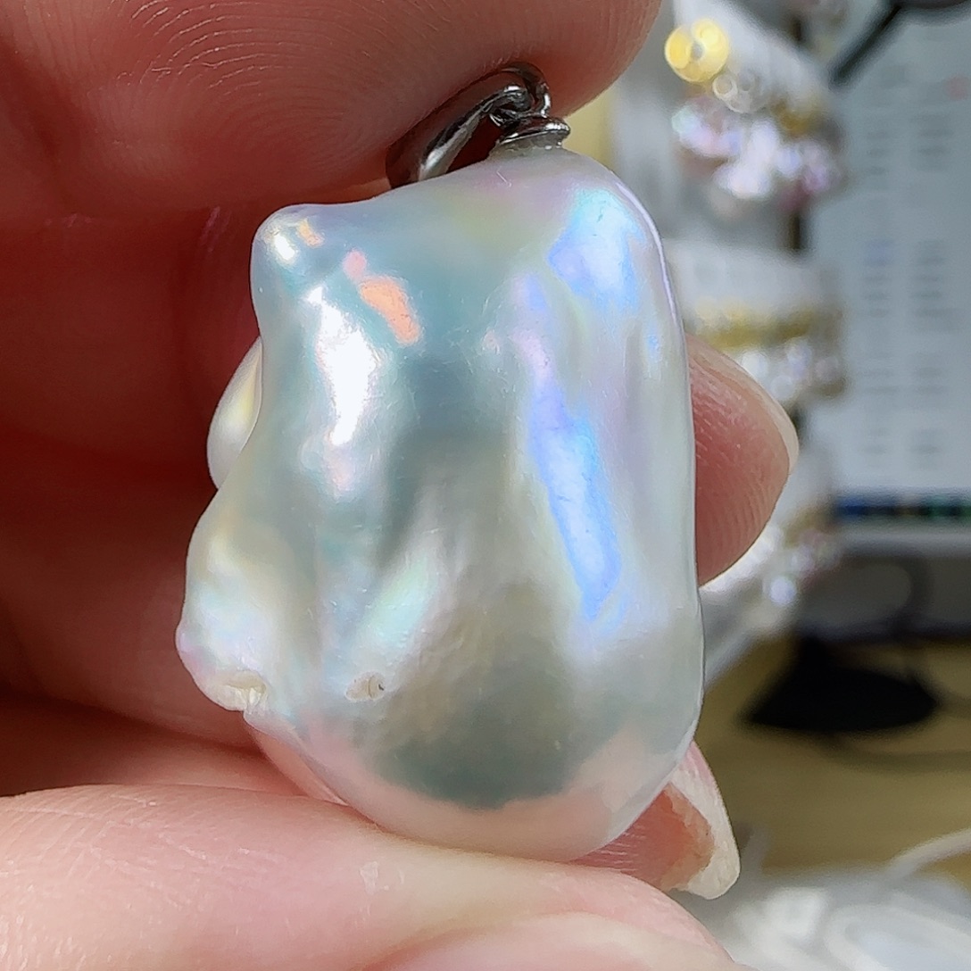 淡水珍珠吊坠（特价有瑕）银S925镶嵌