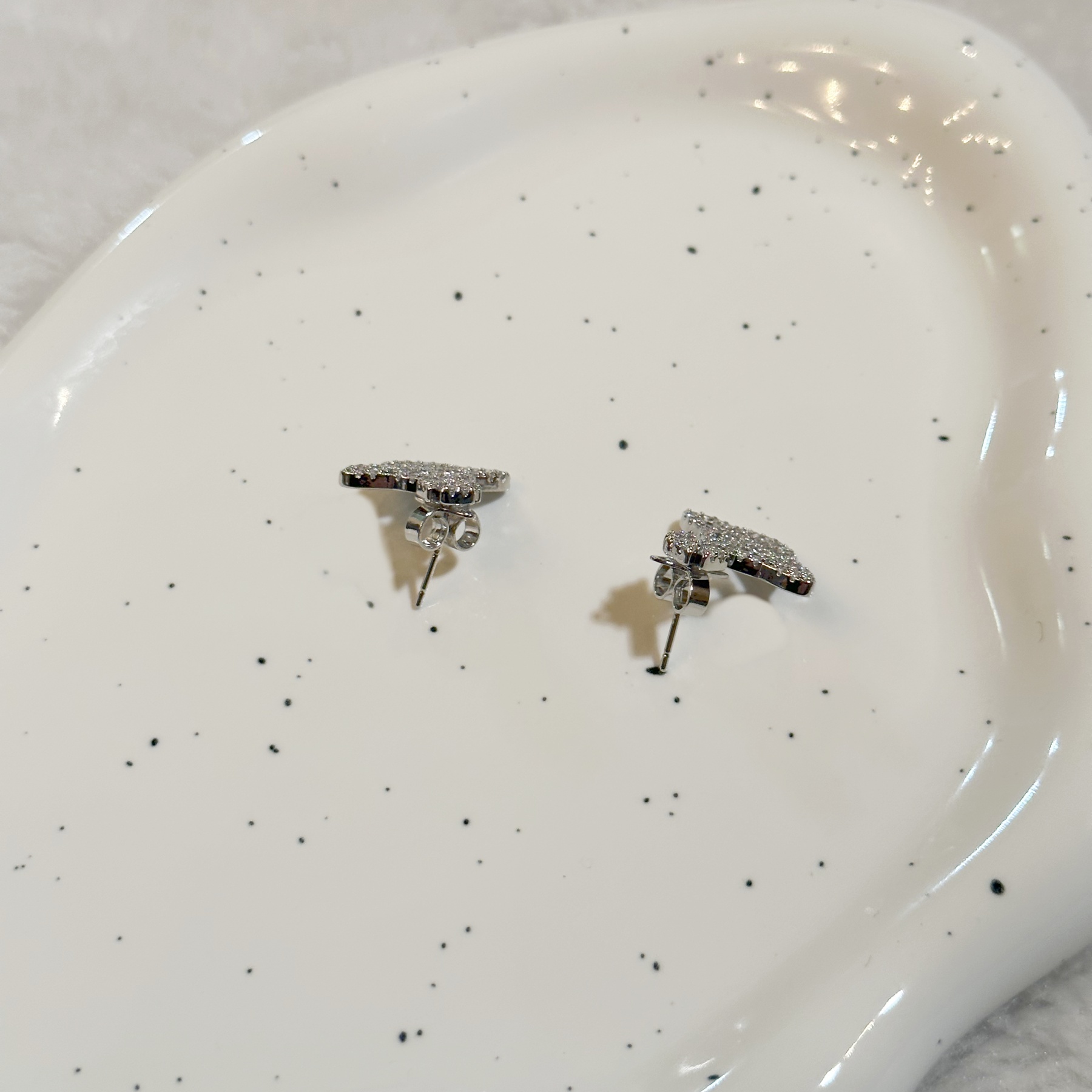 铜合金合成锆石耳饰 耳钉5236