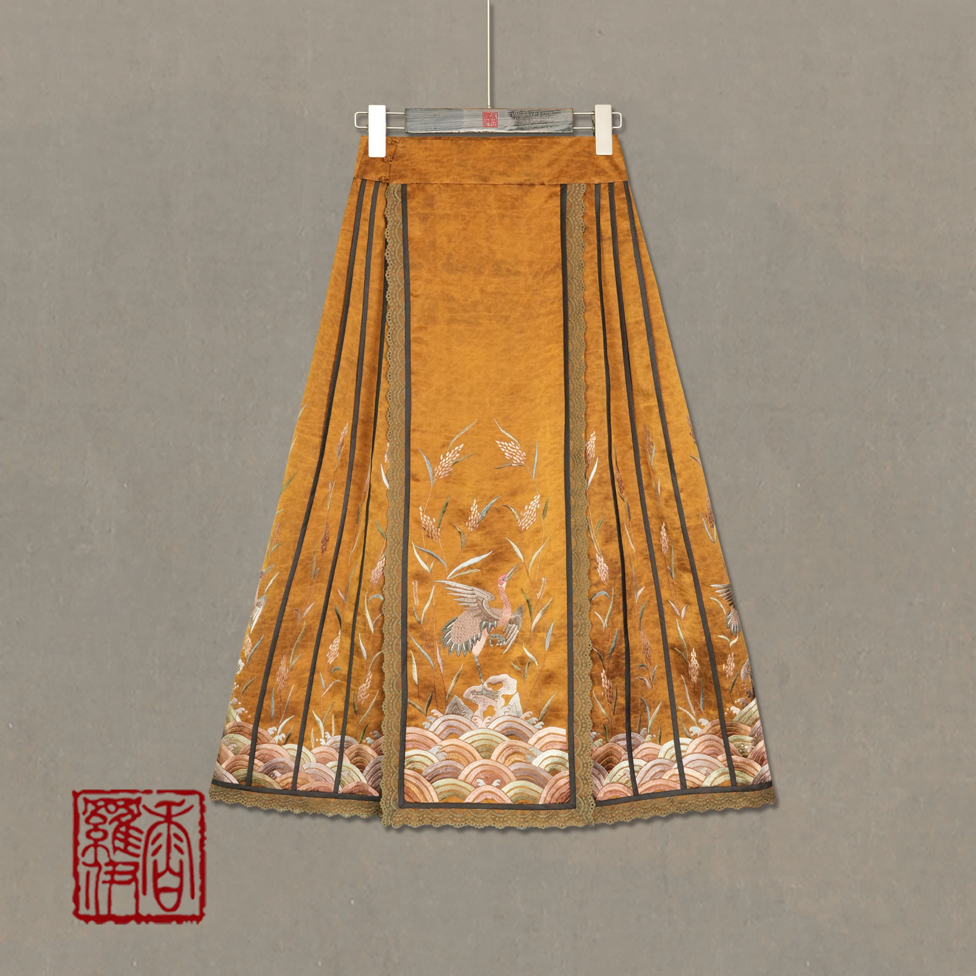【金穗栖鹤】传统中式汉服绣花马面裙