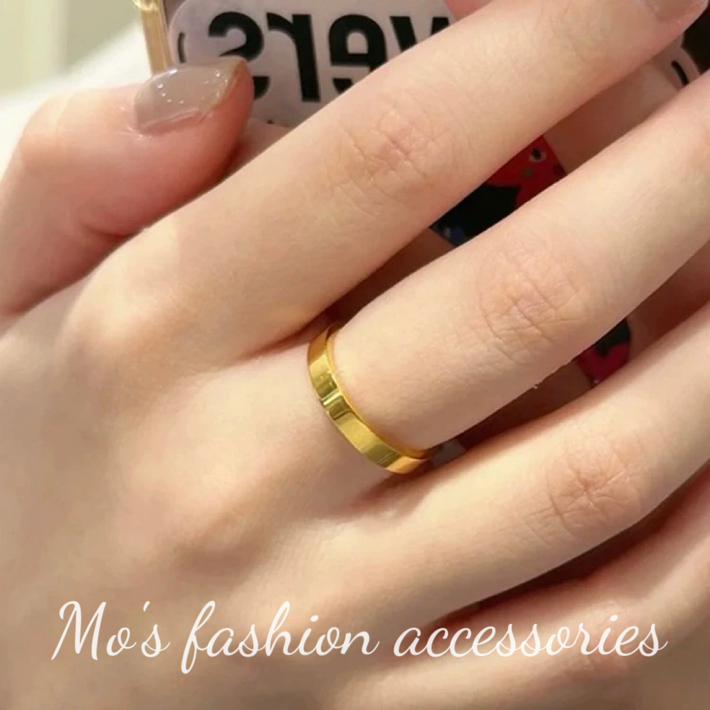 钛钢戒指 简约大气侧面磨砂高级感冷淡风素圈闭口指环 A402