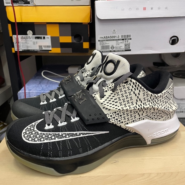 44码/kd7 黑白/53420/篮球鞋/全新无原盒/718817-010