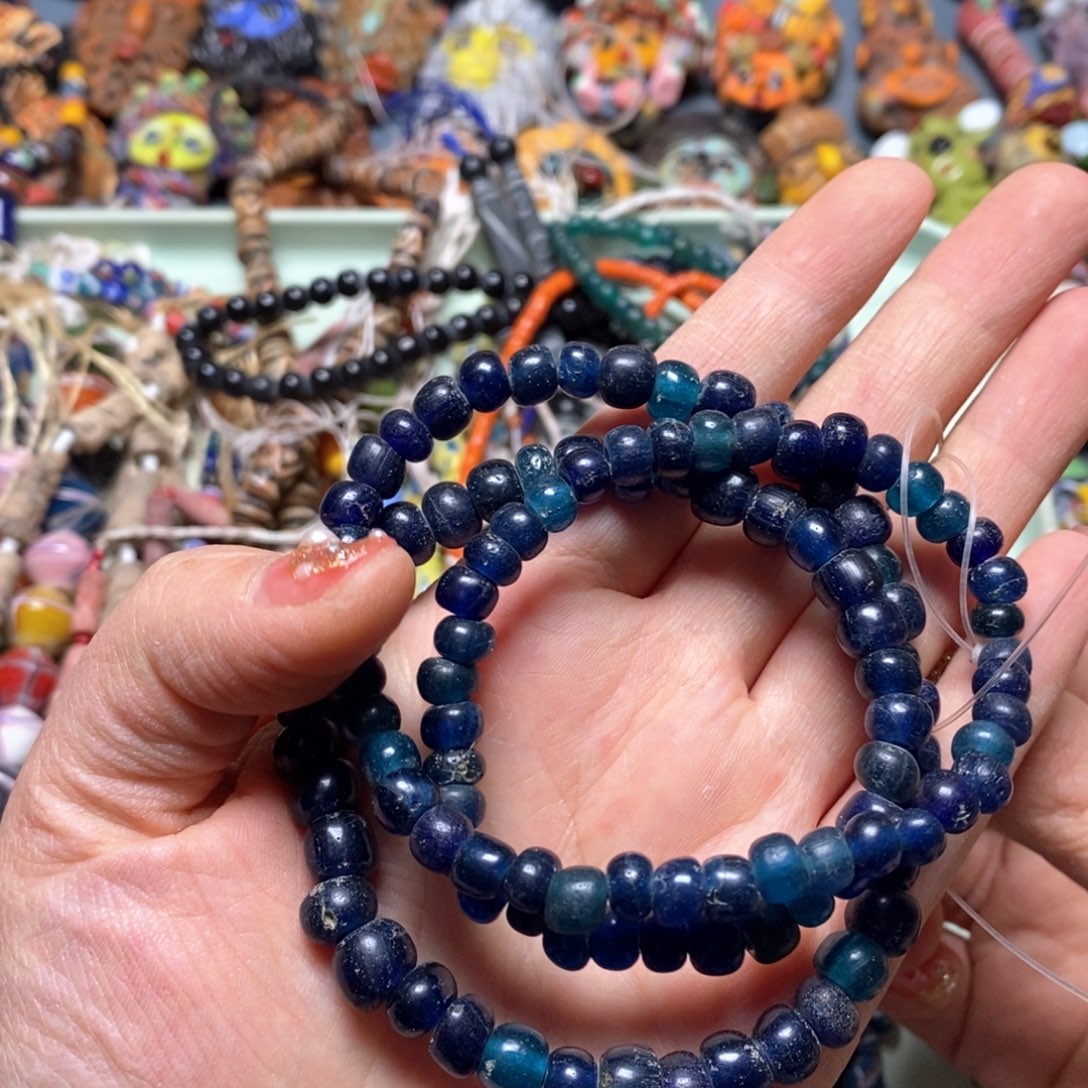 琉璃颈饰印度尼西亚老琉璃