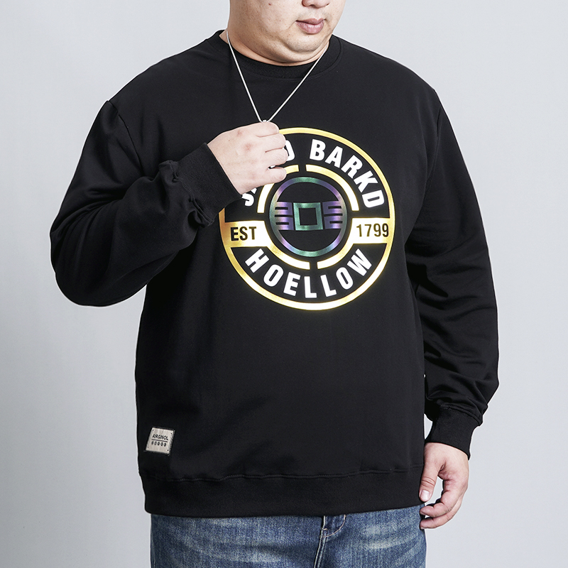 LIUGEJIA/六个加男士时尚潮牌大码秋季烫金印花长袖卫衣 DT52116