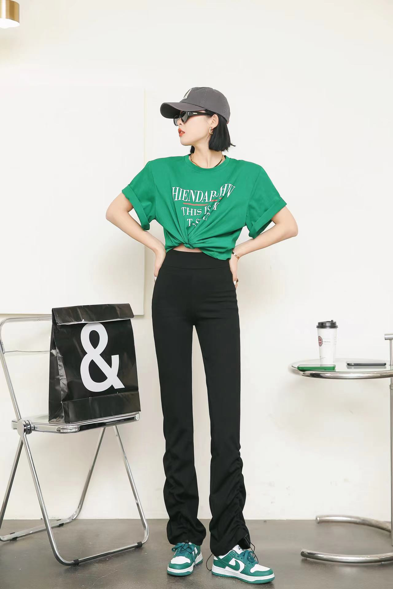 邹先森987-28新款时尚百搭微喇叭弹力春夏