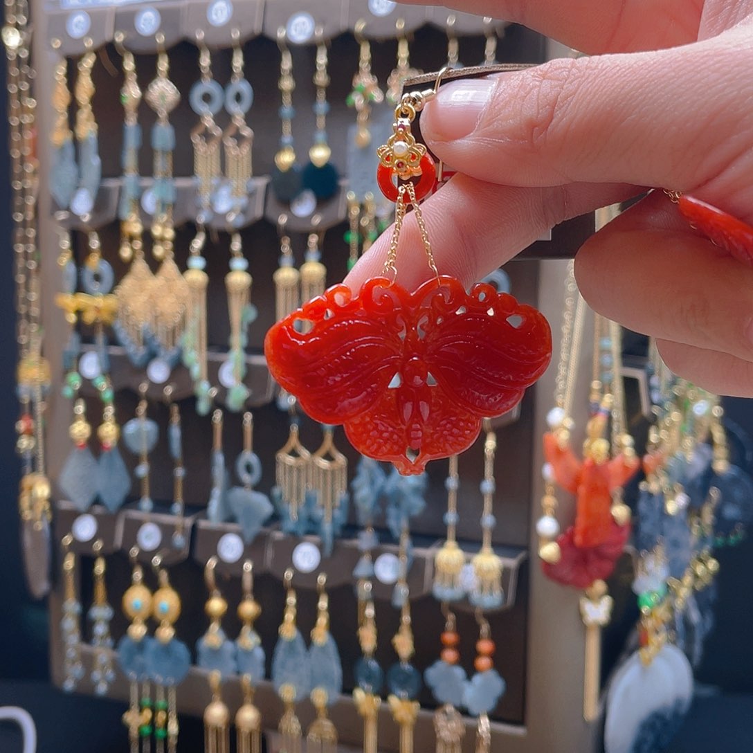 翡翠耳饰合金玉*音翡翠饰品