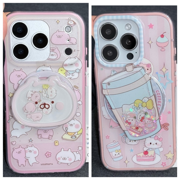 喵六家可爱兔丸/奶茶Kitty粉色少女心磨砂磁吸适用苹果手机