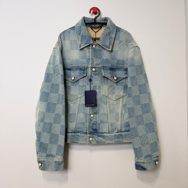 未使用 LouisVuitton/路易威登 菲董棋盘格牛仔外套/52/编号11931