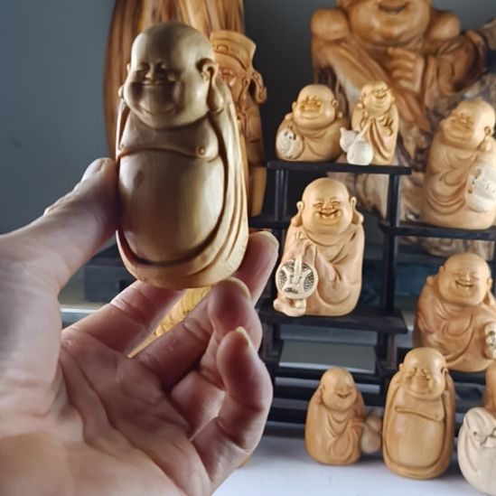 湿***兄香榧木崖柏弥勒手把弥勒