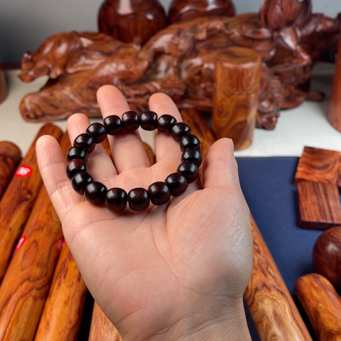 货***)降香黄檀海南黄花梨手串