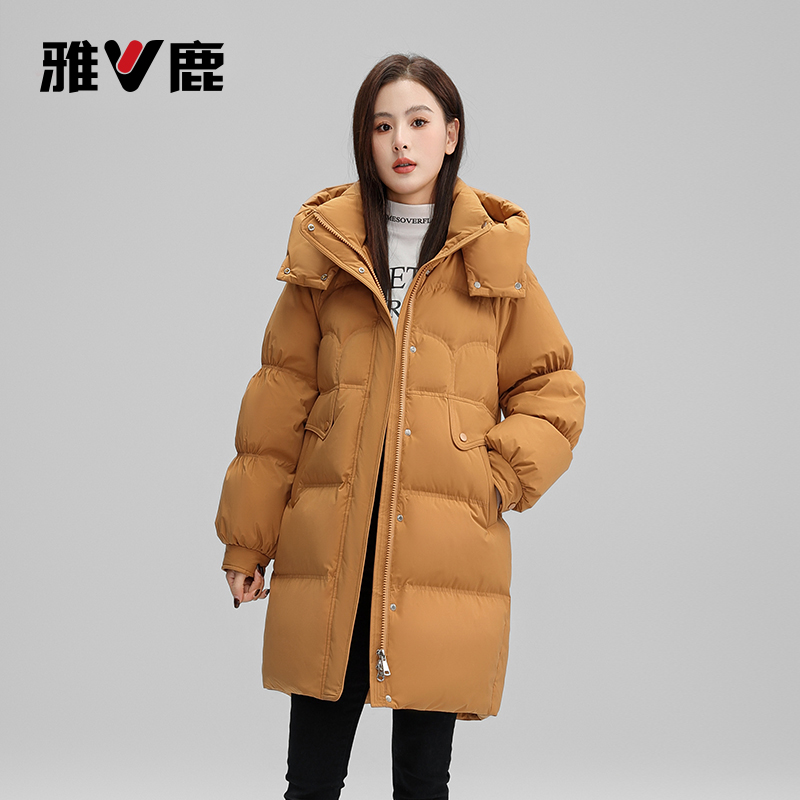 雅鹿冬季加厚户外时尚休闲百搭宽松外套保暖女款女士防风羽绒服HD
