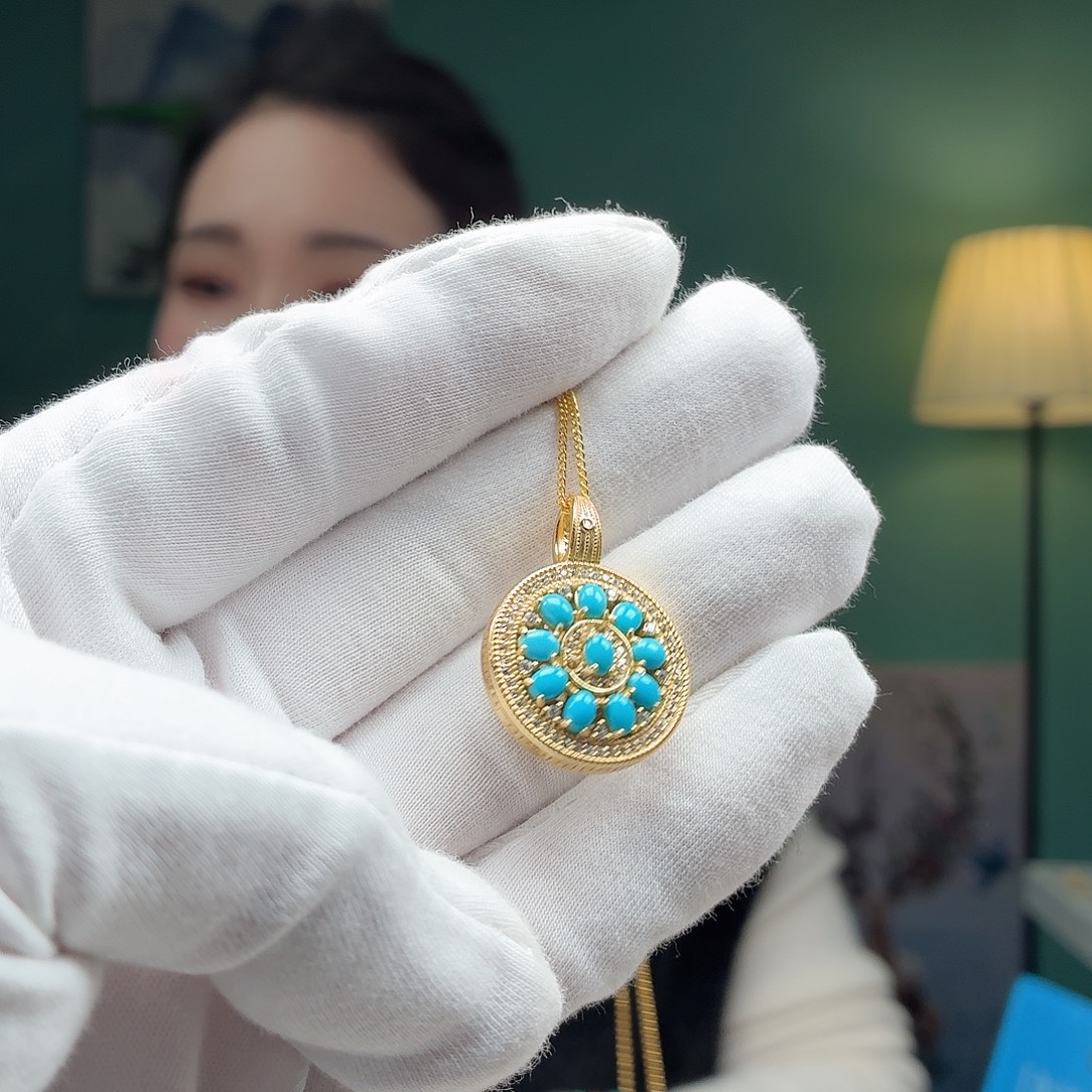 绿松石银S925镶嵌珠宝奇石